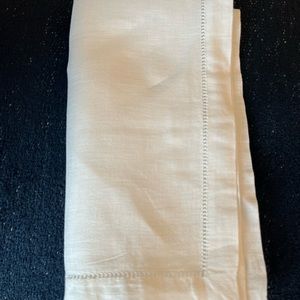 White linen hemstitch napkins